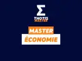 Logo Thotis Master avec "Master Économie" en gros caractères. Idéal pour un master économie à distance.