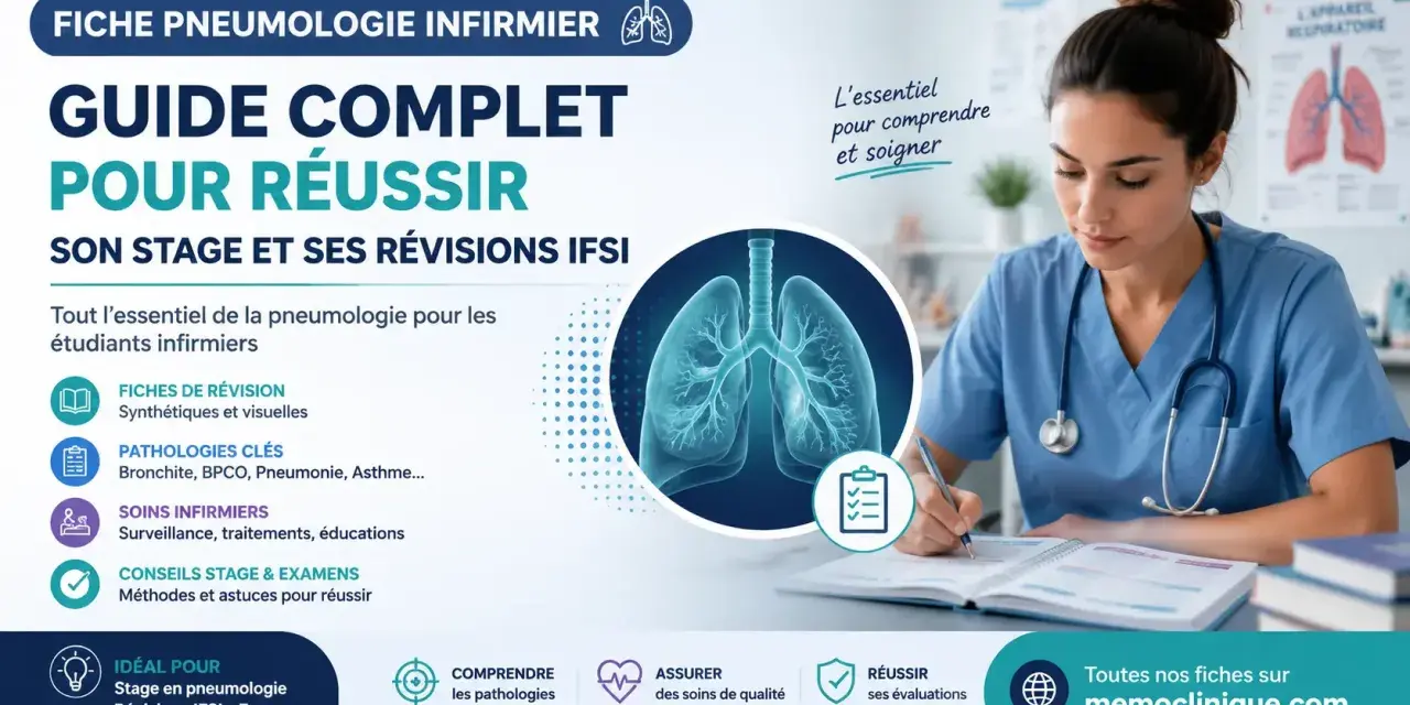 Guide pour réussir son stage et ses révisions IFSI en pneumologie. Une infirmière étudie, devenant une experte master infirmier à distance.