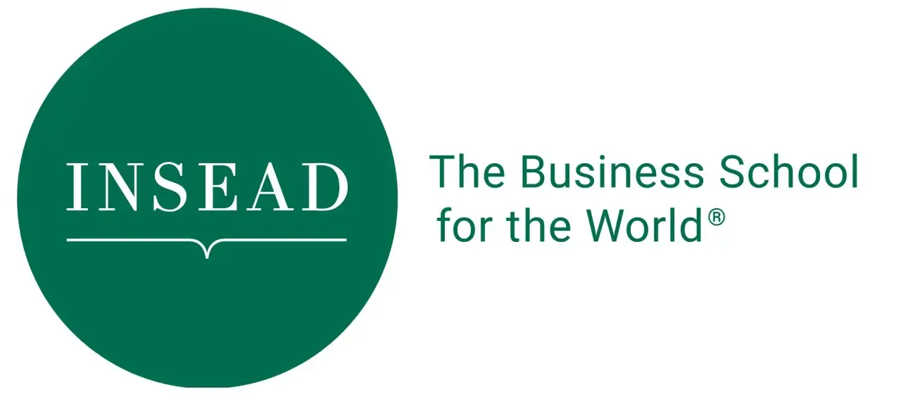 Logo INSEAD, "The Business School for the World". Idéal pour un executive MBA.
