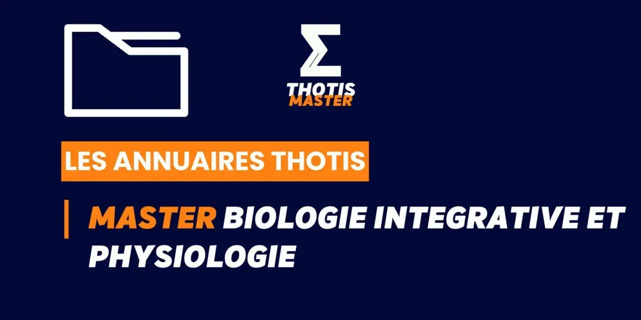Logo Thotis Master. Annuaire Thotis : Master Biologie Intégrative et Physiologie, une formation à distance.