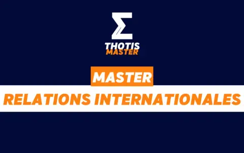 Le logo THOTIS MASTER présente un sigma stylisé et le texte "MASTER RELATIONS INTERNATIONALES".