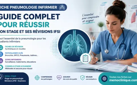 Guide pour réussir son stage et ses révisions IFSI en pneumologie. Une infirmière étudie, devenant une experte master infirmier à distance.