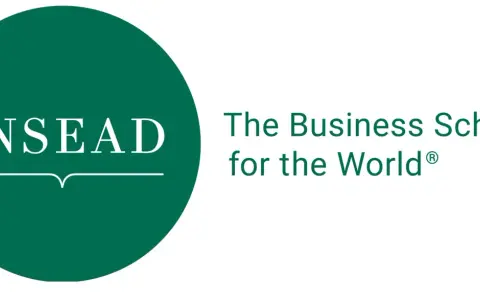 Logo INSEAD, "The Business School for the World". Idéal pour un executive MBA.