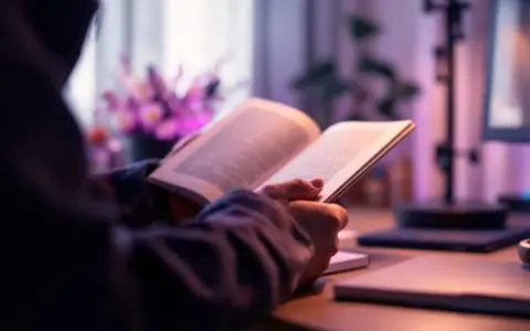 Étudiant en psychologie dans une école privée en France, absorbé par la lecture d'un livre.