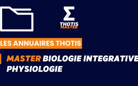 Logo Thotis Master. Annuaire Thotis : Master Biologie Intégrative et Physiologie, une formation à distance.