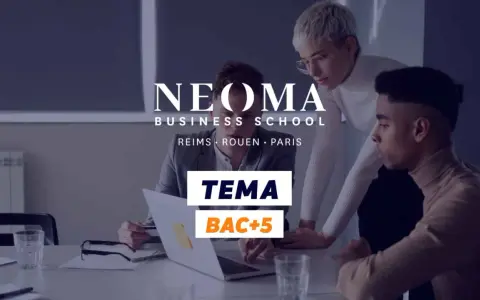 Étudiants en réunion pour le programme MSC Business Analytics NEOMA.