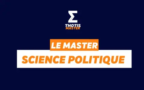 Le logo "Thotis Master" annonce un master en sciences politiques à distance.