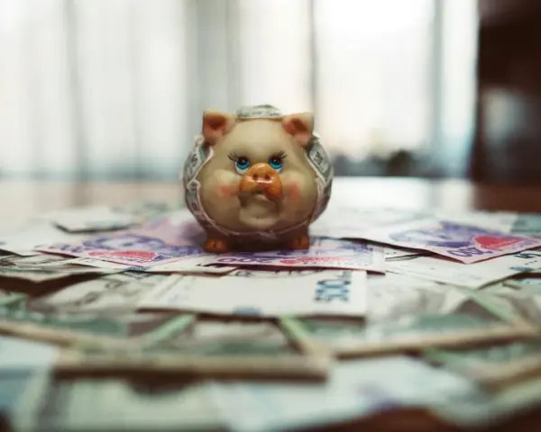 Un cochon tirelire sur des billets de banque, symbolisant le coût de la vie à Singapour pour un étudiant.