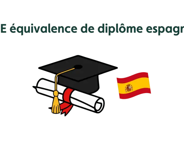 Diplôme d'infirmière en Espagne : toque de diplômé, parchemin et drapeau espagnol.