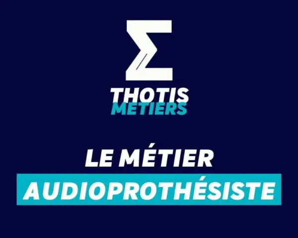 Le logo THOTIS MÉTIERS annonce la formation d'audioprothésiste en alternance.
