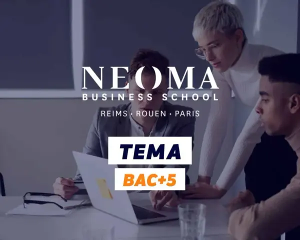 Étudiants en réunion pour le programme MSC Business Analytics NEOMA.