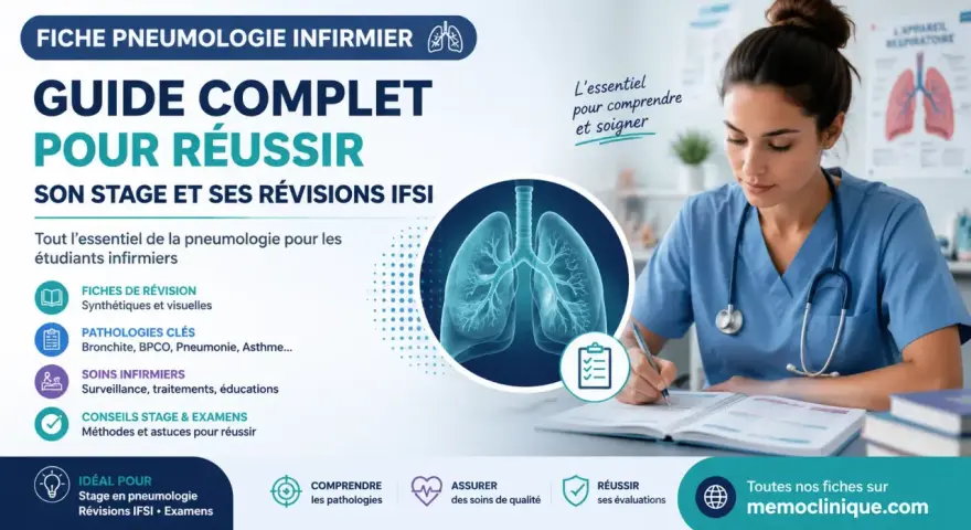Guide pour réussir son stage et ses révisions IFSI en pneumologie. Une infirmière étudie, devenant une experte master infirmier à distance.