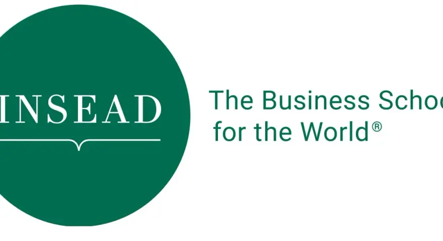 Logo INSEAD, "The Business School for the World". Idéal pour un executive MBA.
