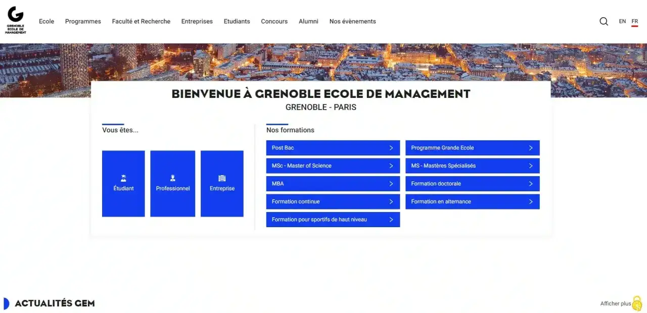 Grenoble Ecole de Management propose des formations, dont un Master of Science, pour exceller en master project management.